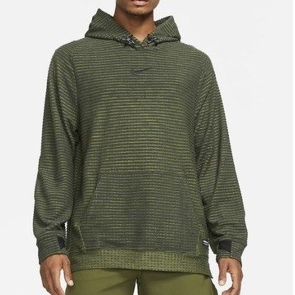 Nike Mens Therma-FIT ADV Hoodie Size XXL Green Textured Stripe Active DD1707-355